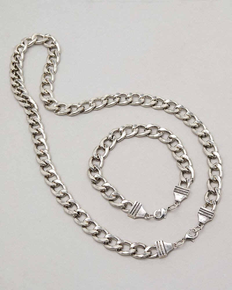 REPUBLIK Silver Chain Combo for Mens