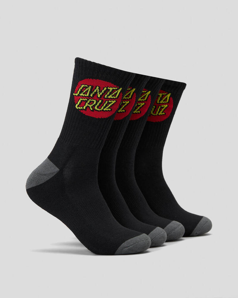 Santa Cruz Classic Dot Crew Socks 4 Pack for Mens
