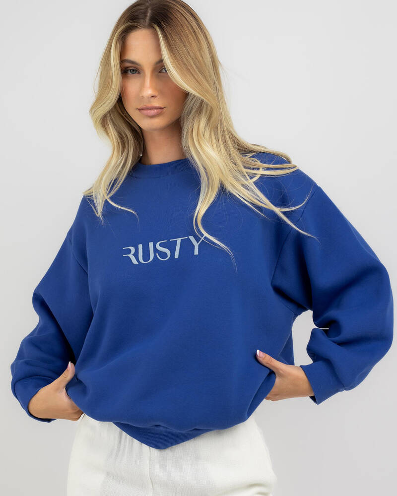 Rusty Signature Oversized Crewneck Sweatshirt for Womens