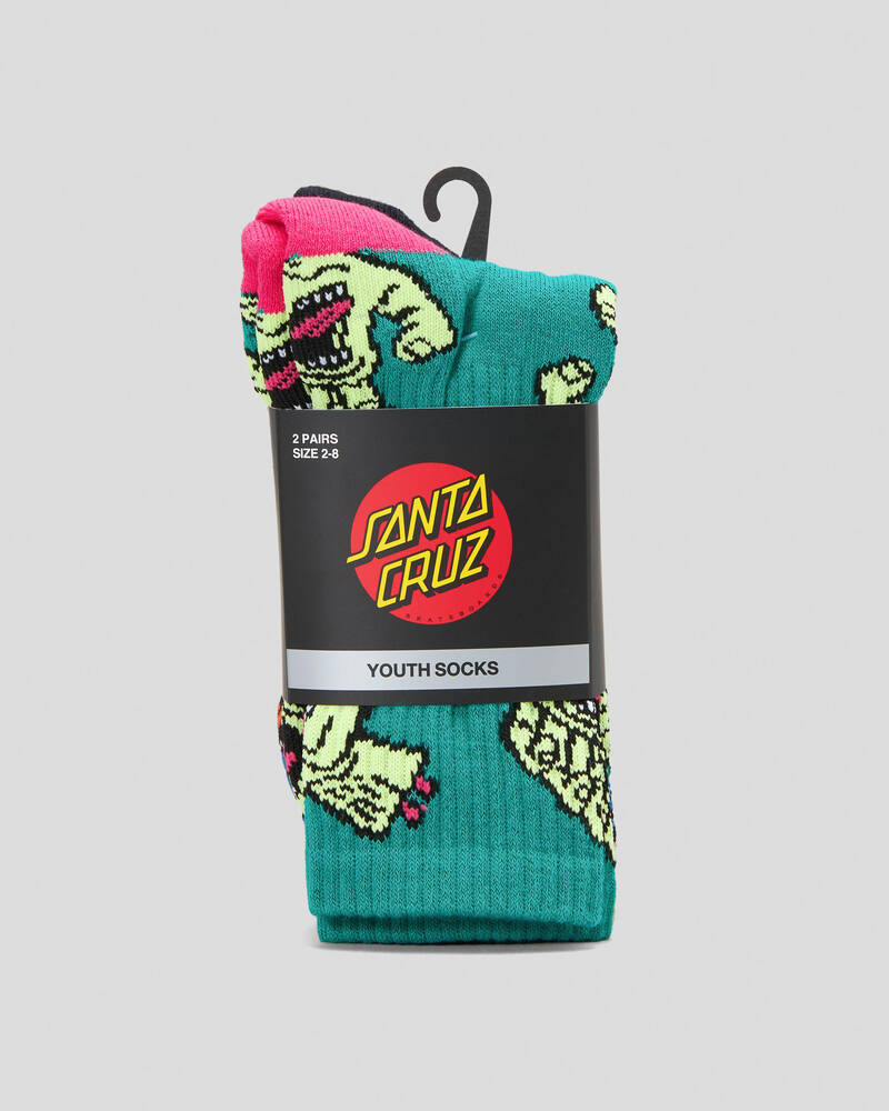 Santa Cruz Boys' Crowded Hand Socks 2 Pack for Mens