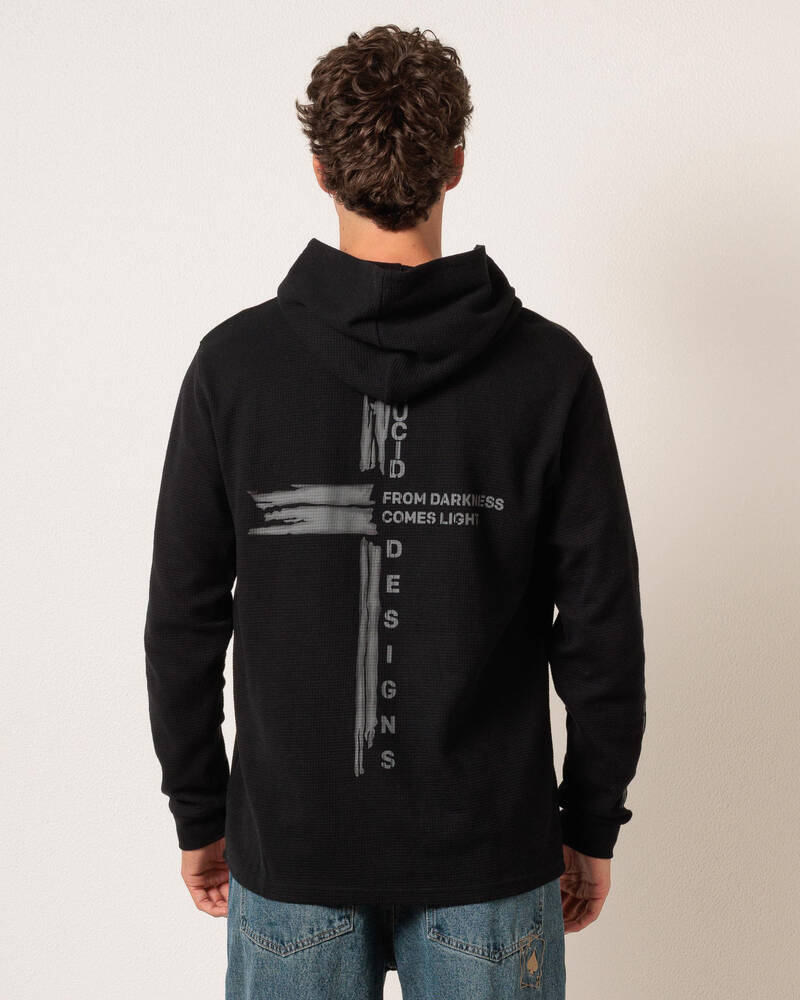 Lucid Divinity Waffle Hooded Long Sleeve T-Shirt for Mens