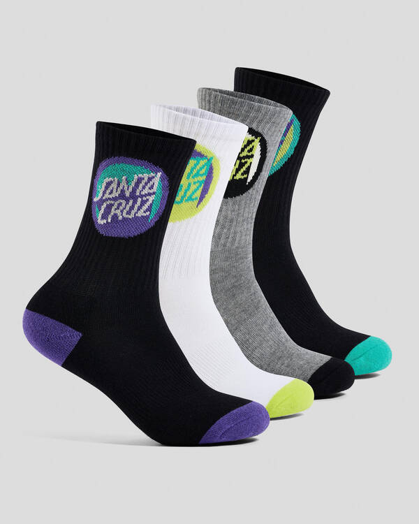 Boys' Bold Shadow Dot Crew Socks 4 Pack
