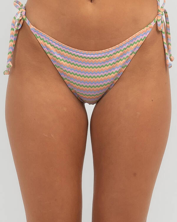 Roxy Wavy Stripe Cheeky Tie Side Bikini Bottom for Womens