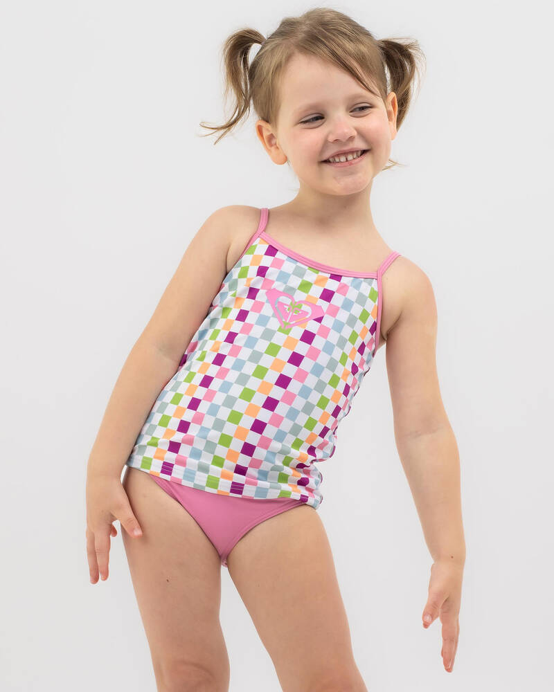 Roxy Toddlers' Rainbow Check Tankini Set for Womens