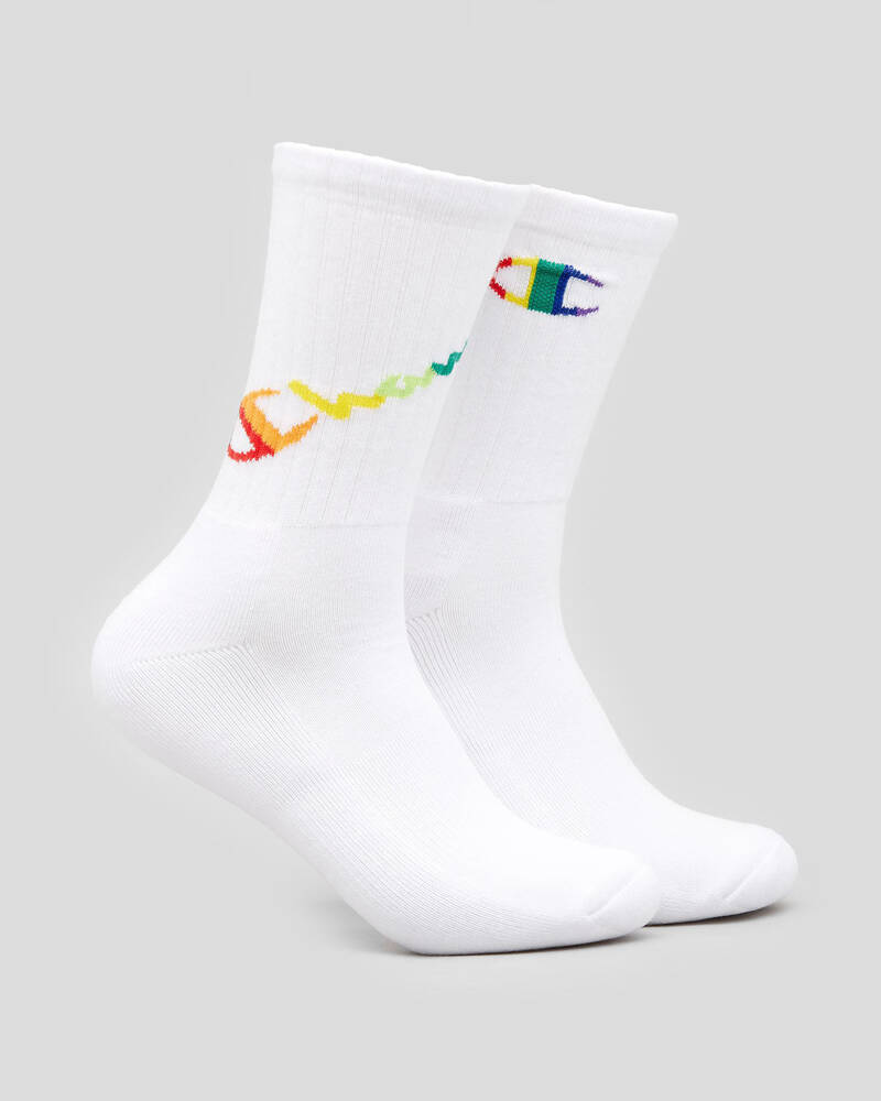 Champion Sport C Logo Pride Crew Socks 2 Pack for Mens