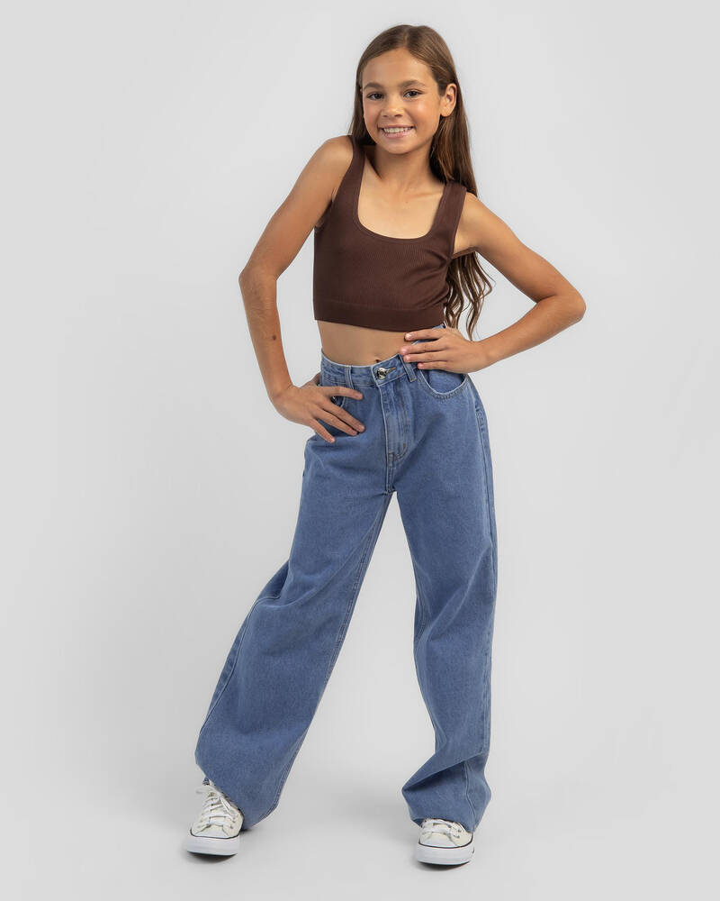 Mooloola Girls' Basic Seamfree Crop Top for Womens