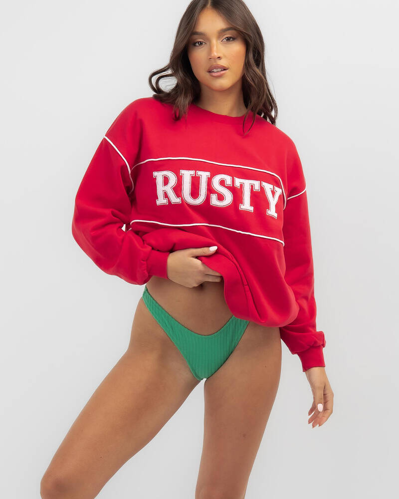Rusty Line Oversized Crewneck Sweatshirt for Womens