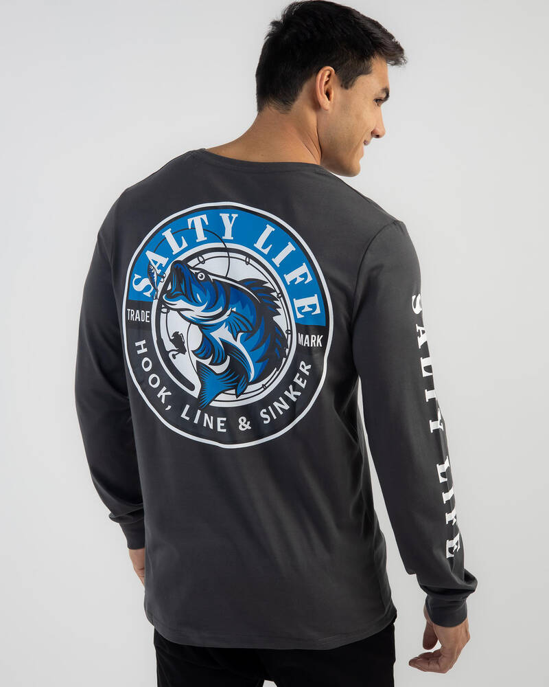 Salty Life Hooked Long Sleeve Surf T-Shirt for Mens