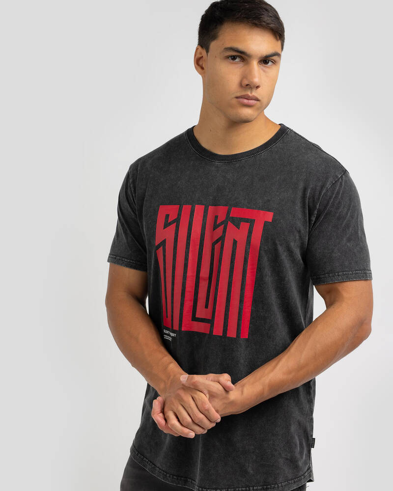Shop Silent Theory Incinerate TShirt In Washed Black Fast Shipping