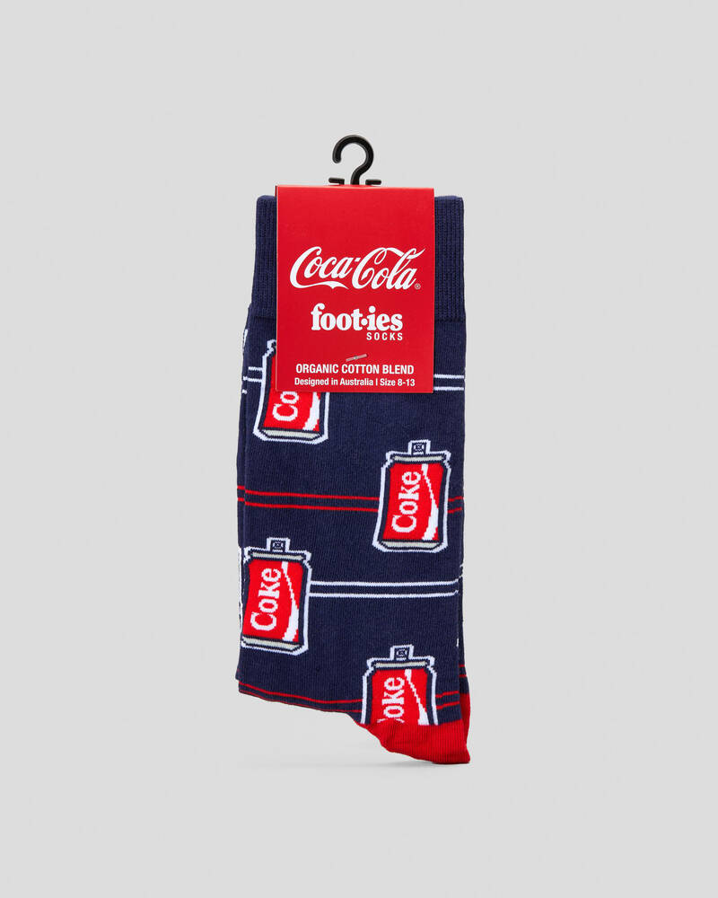 FOOT-IES Coke Cans Stripe Organic Cotton Socks for Mens