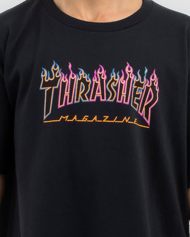 Thrasher DBL Flame Neon T-Shirt for Mens