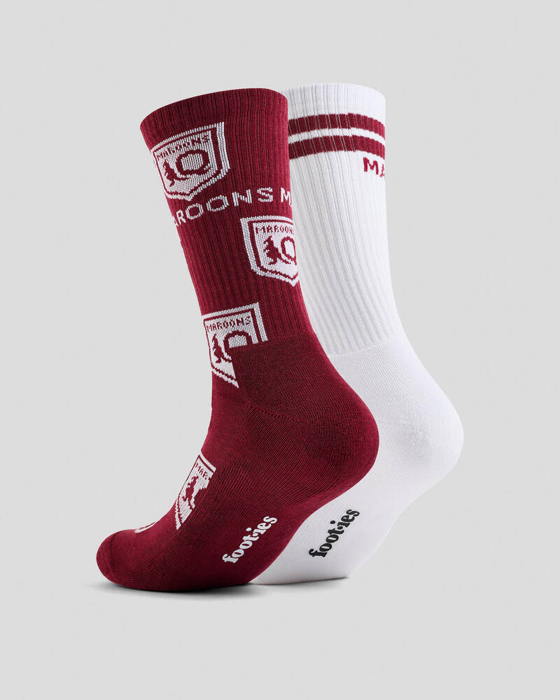 FOOT-IES Maroons Icons Sneaker Socks 2 Pack for Mens
