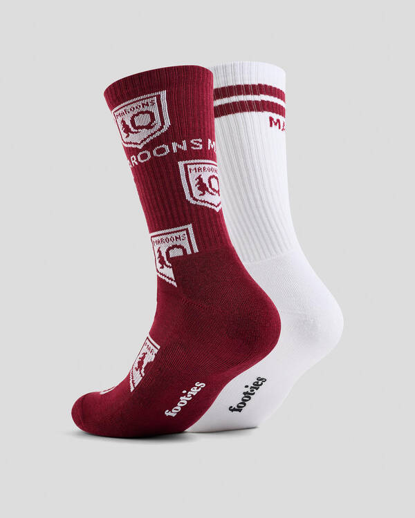 FOOT-IES Maroons Icons Sneaker Socks 2 Pack for Mens
