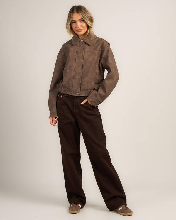 Ava And Ever Brando Faux Leather Jacket for Womens