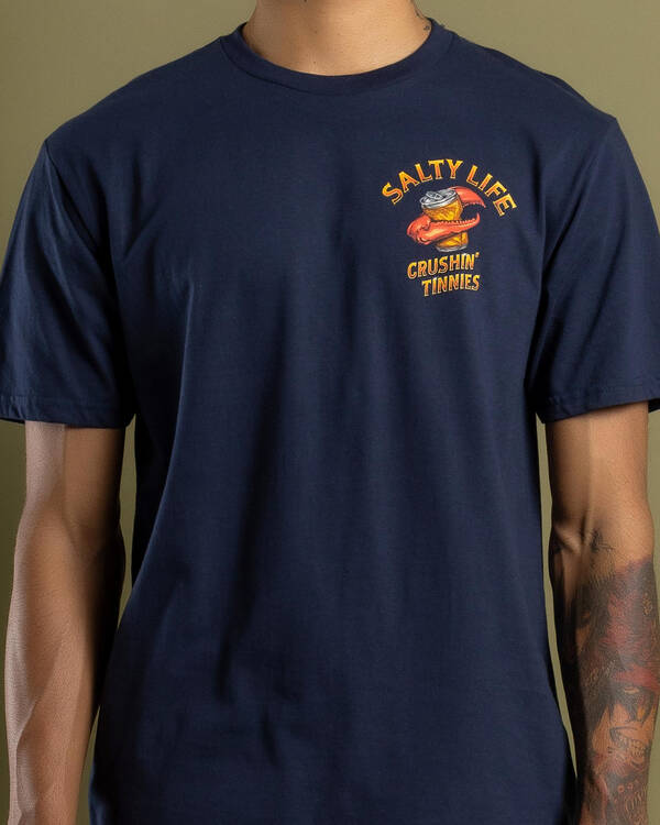 Salty Life Crushing Tinnies T-Shirt for Mens