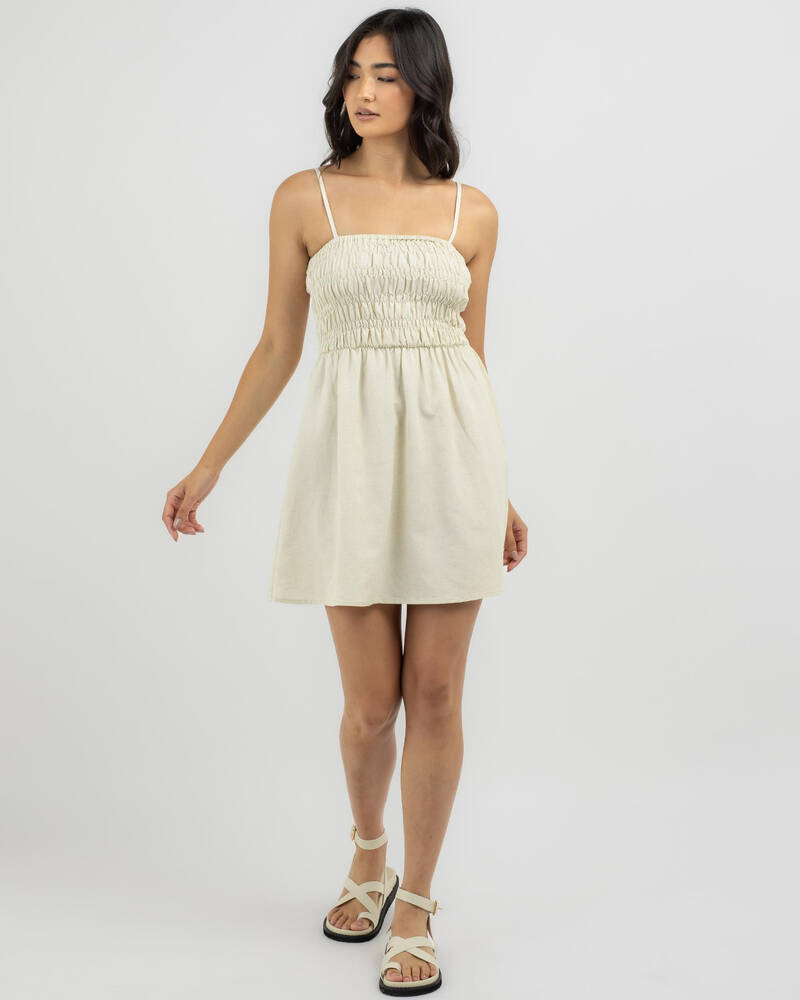 Rhythm Classic Shirred Mini Dress for Womens