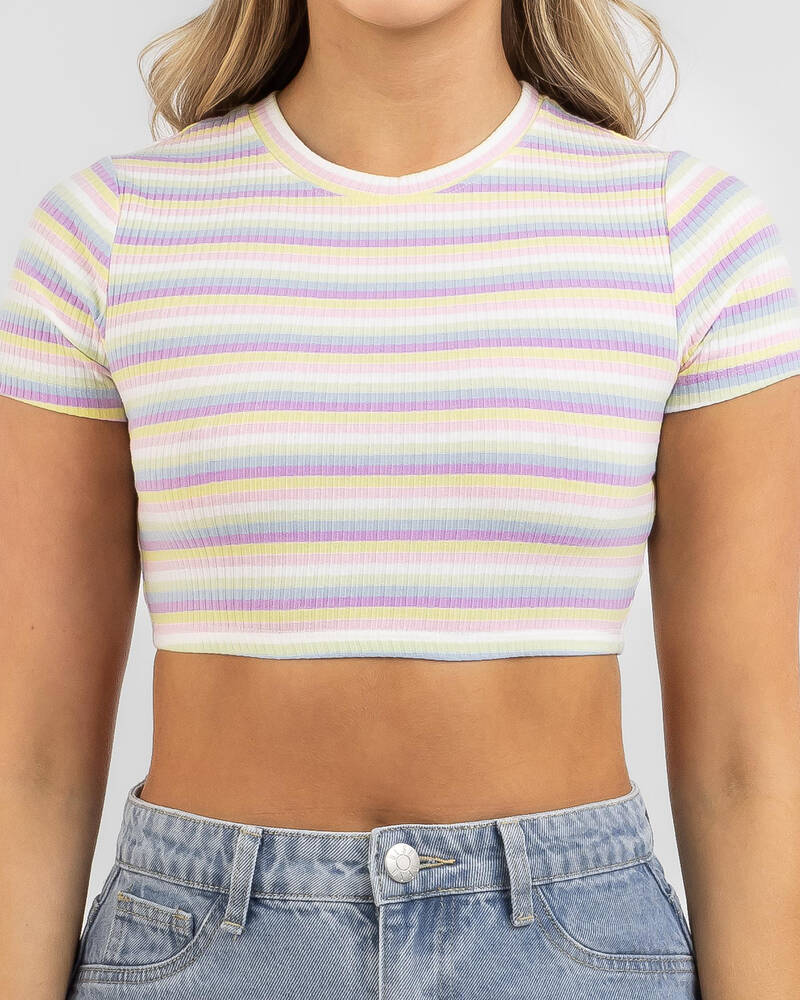 Mooloola Sorbet Ultra Crop Baby Tee for Womens