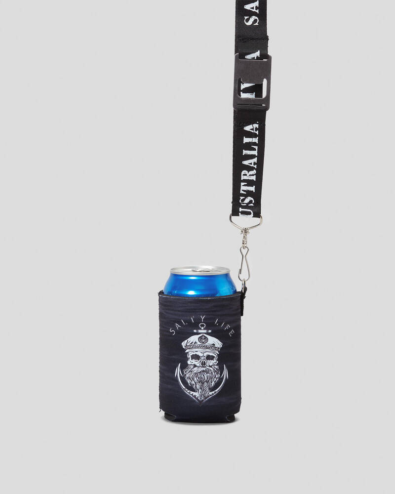 Salty Life Anchors Lanyard Stubby Cooler for Mens