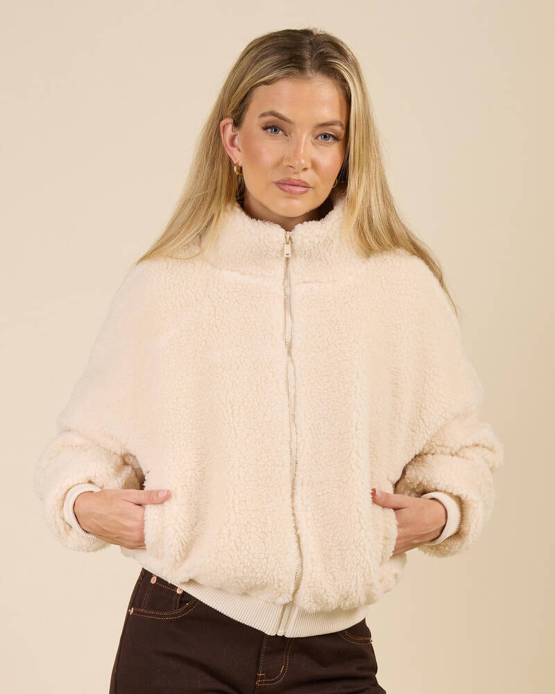 Ava And Ever Mortiz Teddy Bomber Jacket for Womens