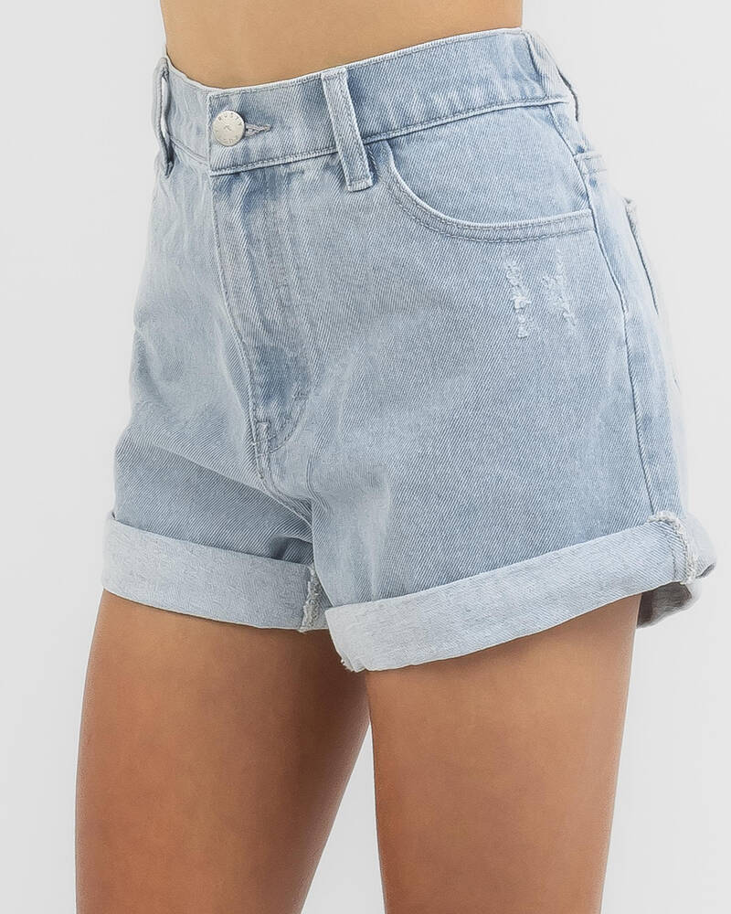 Rusty Girl's Luck Rolled Denim Shorts for Womens