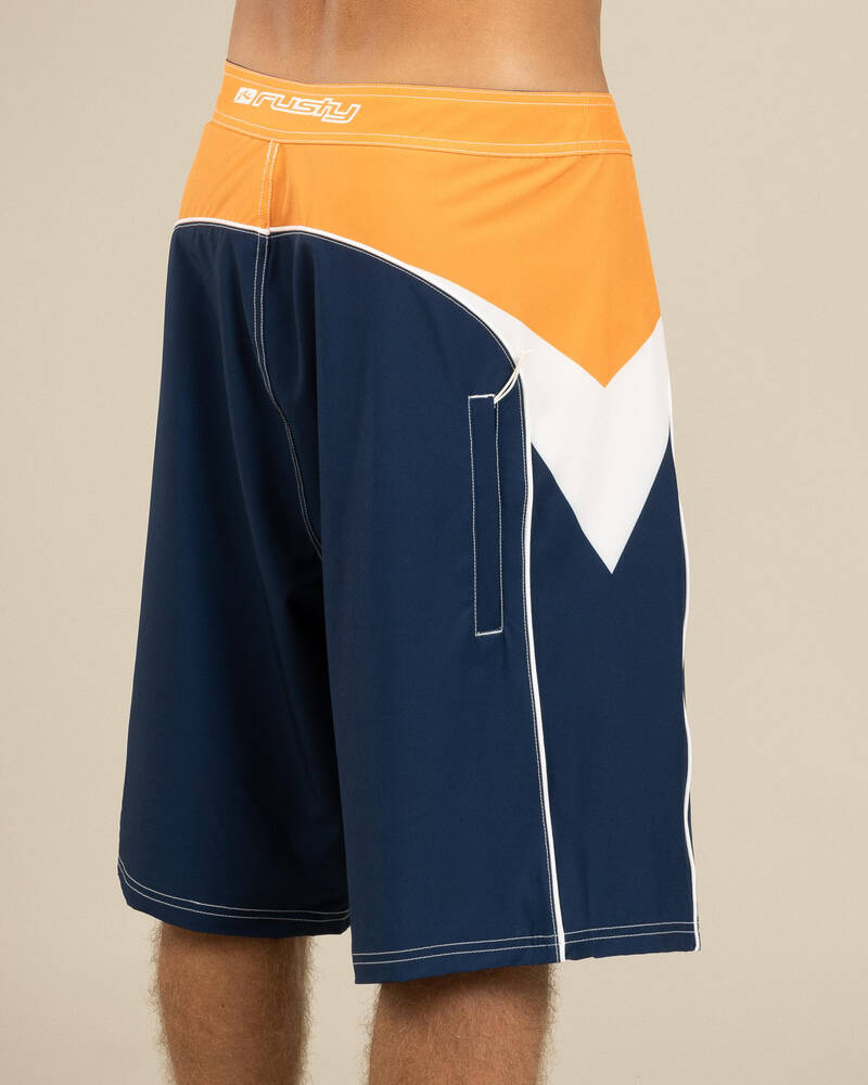 Rusty Straight Pipe Fixed Waist Board Shorts for Mens