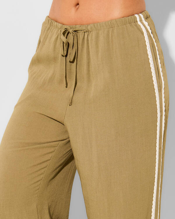 Rhythm Linen Lace Pants for Womens