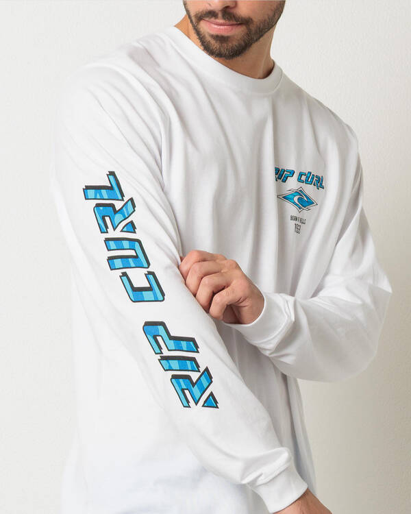 Rip Curl Fade Out Icon Long Sleeve T-Shirt for Mens