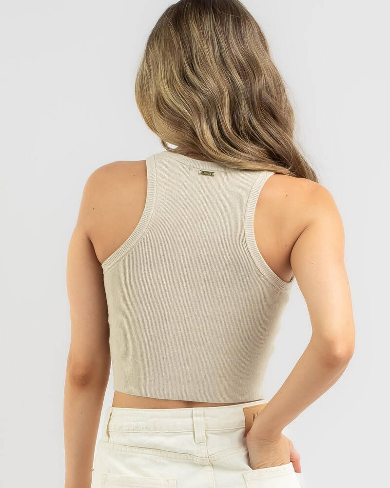 Mooloola Basic Racer Back Knit Top for Womens