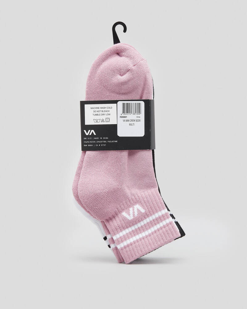 RVCA Womens VA Mini Crew Sock Pack for Womens