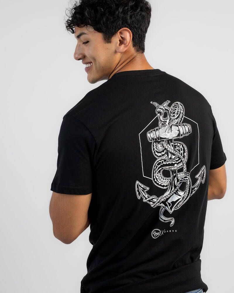 Carve Snakes And Anchors T-Shirt for Mens