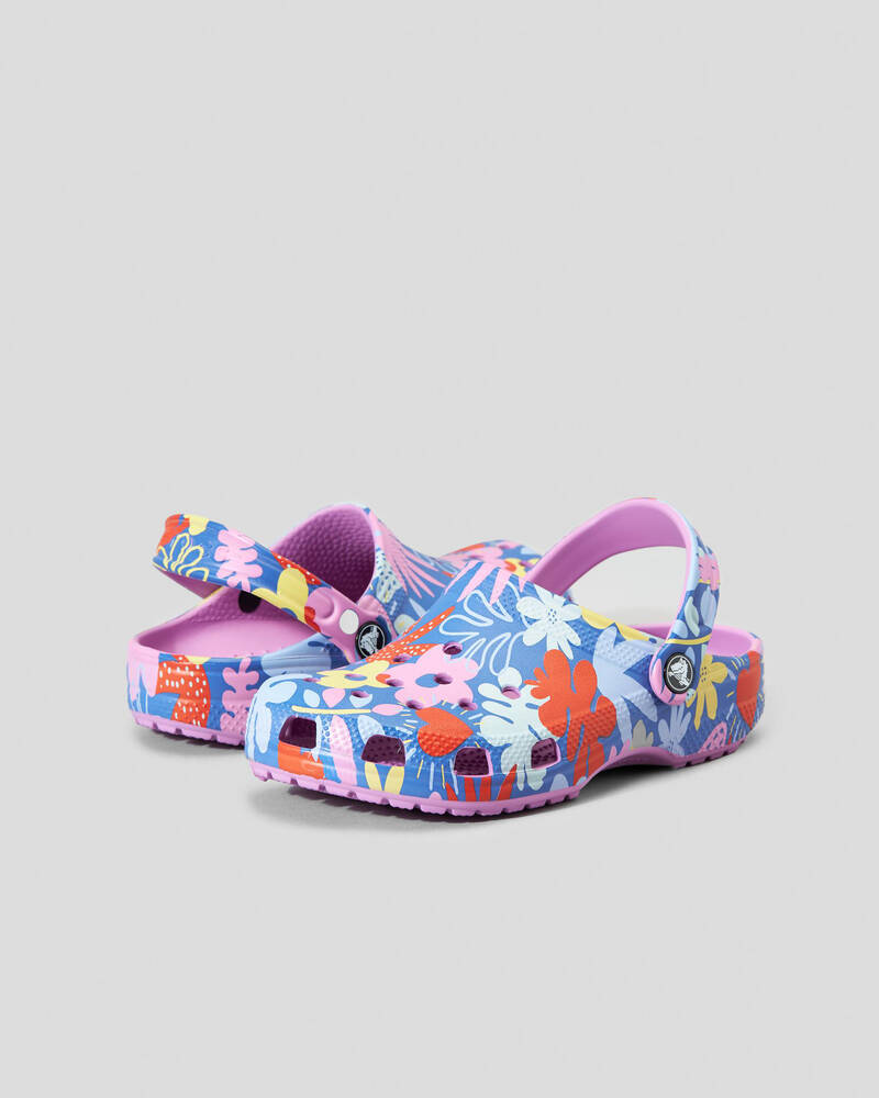 Crocs Kids' Classic Printed Floral Clogs for Unisex