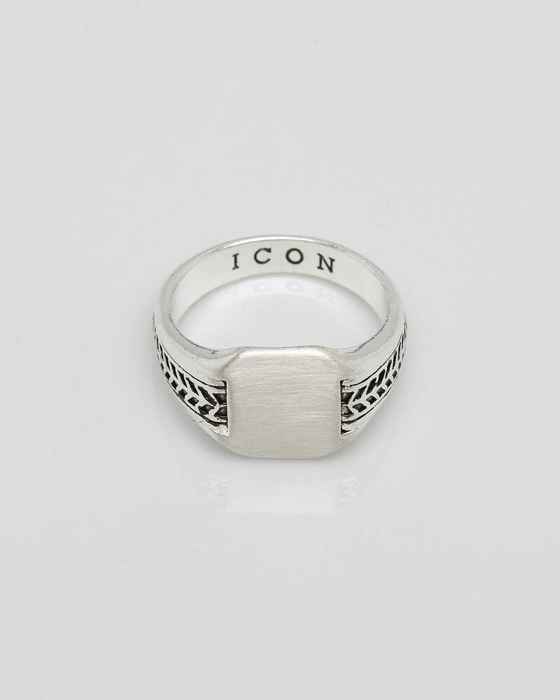 Icon Brand Amplified Tread Signet Ring for Mens