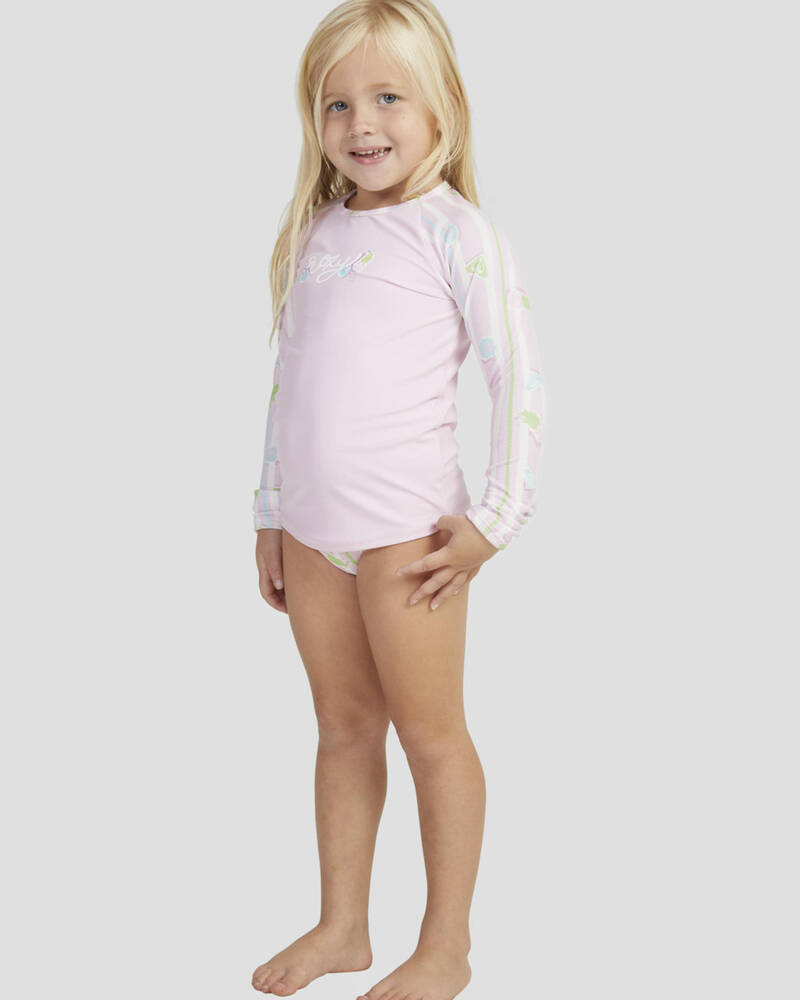 Roxy Toddlers' Pineapple Line Long Sleeve Rash Vest Set for Womens