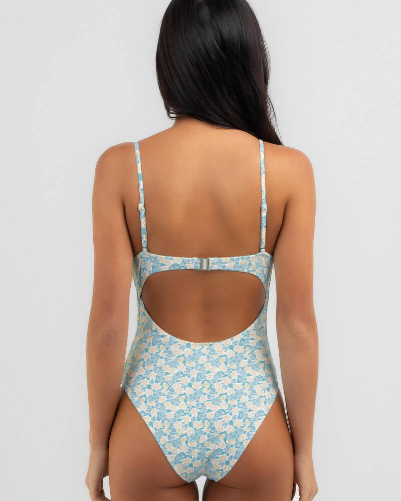 Rhythm Sunburst Floral Tie Front One Piece Swimsuit for Womens