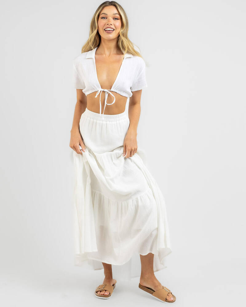 Mooloola Cooper Tie Up Short Sleeve Shirt for Womens