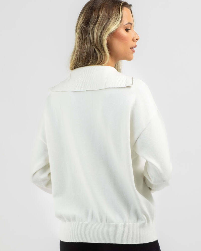 Ava And Ever Princeton Half Zip Collared Knit Jumper for Womens