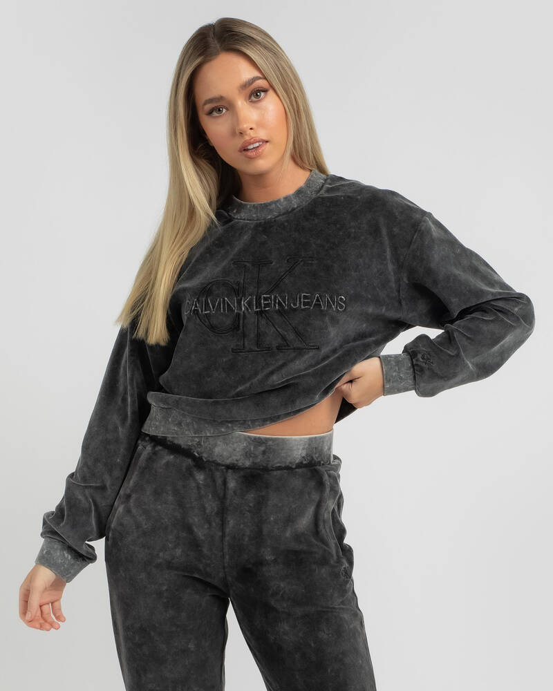 Calvin Klein Wash Velvet Sweatshirt for Womens