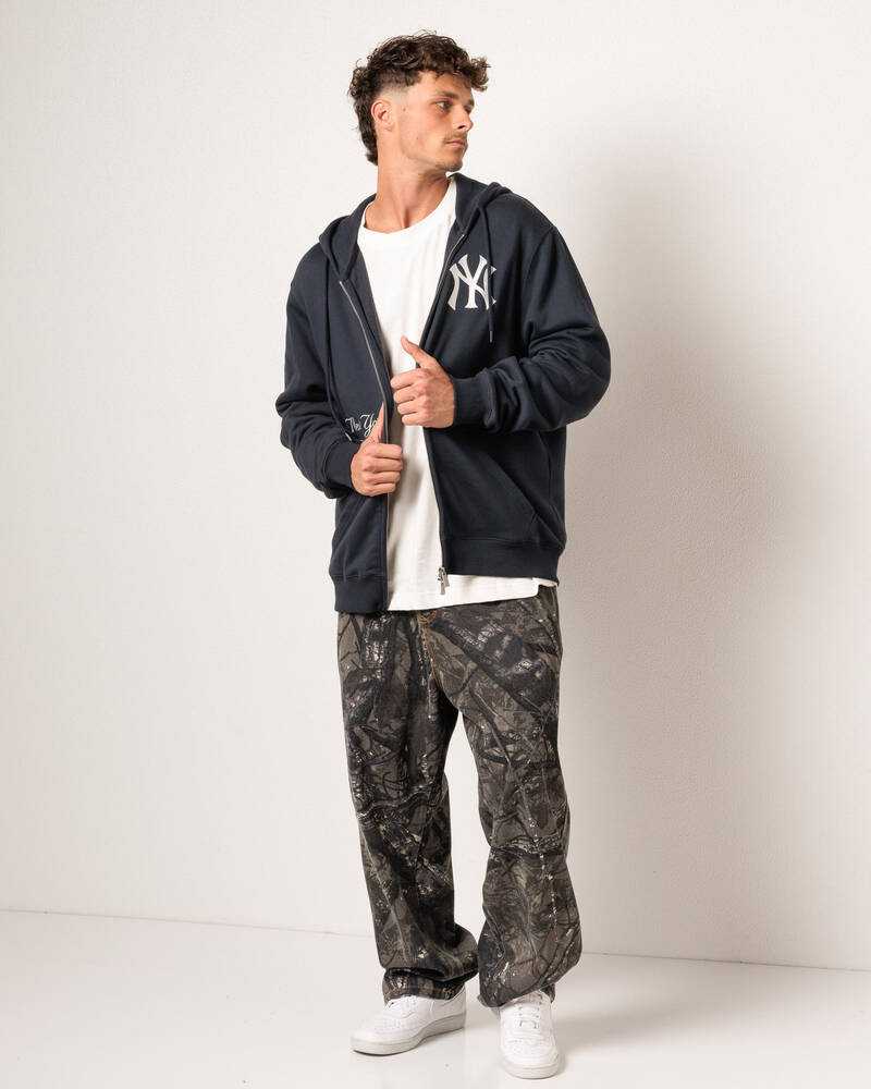 New Era NY Yankees Comfort Club 2 Way Zip Hoodie for Mens