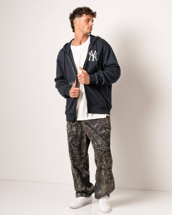 New Era NY Yankees Comfort Club 2 Way Zip Hoodie for Mens