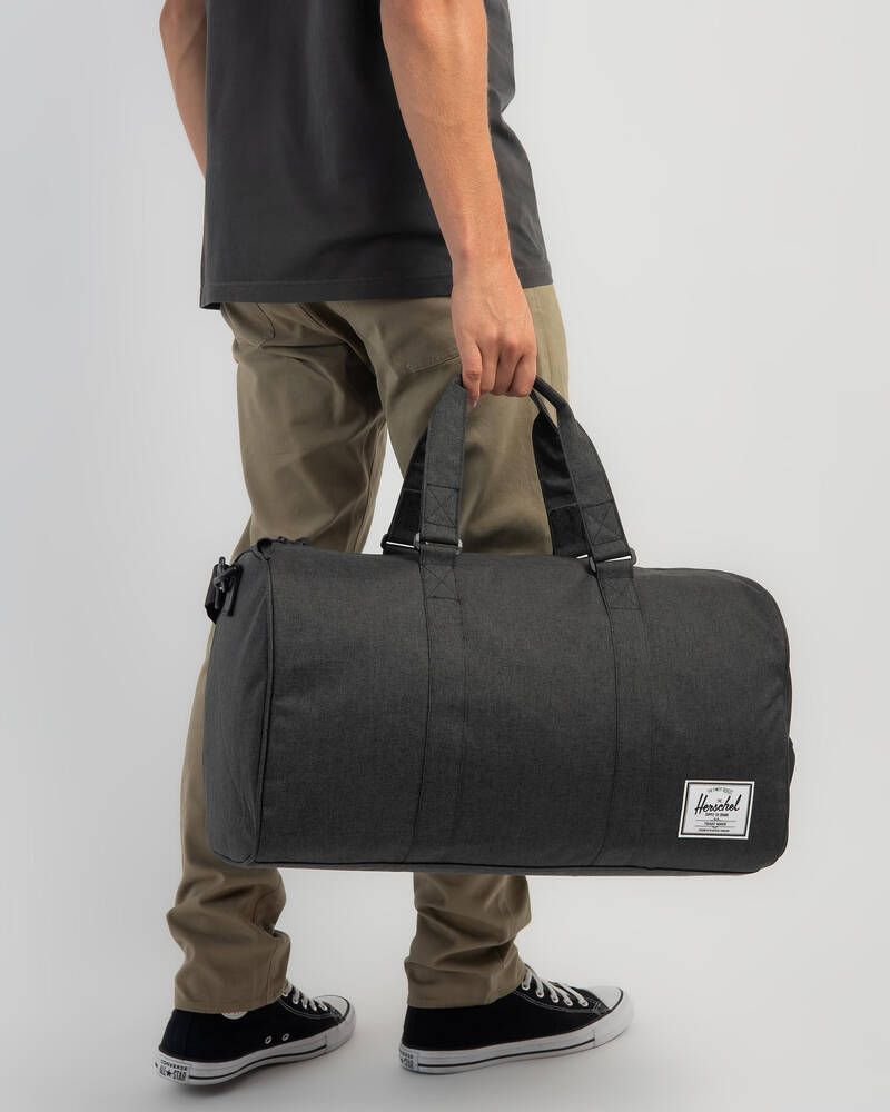 Herschel Novel Duffle Bag In Black Crosshatch FREE* Shipping & Easy
