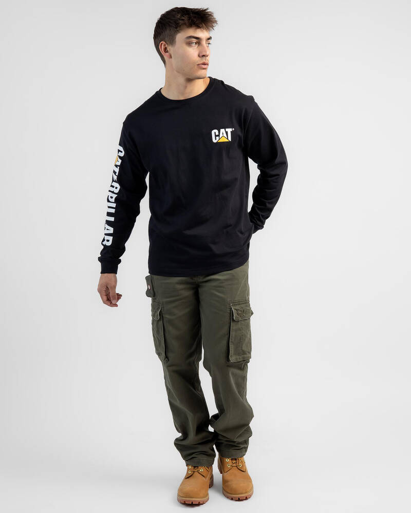 Cat Trademark Banner Long Sleeve T-Shirt for Mens