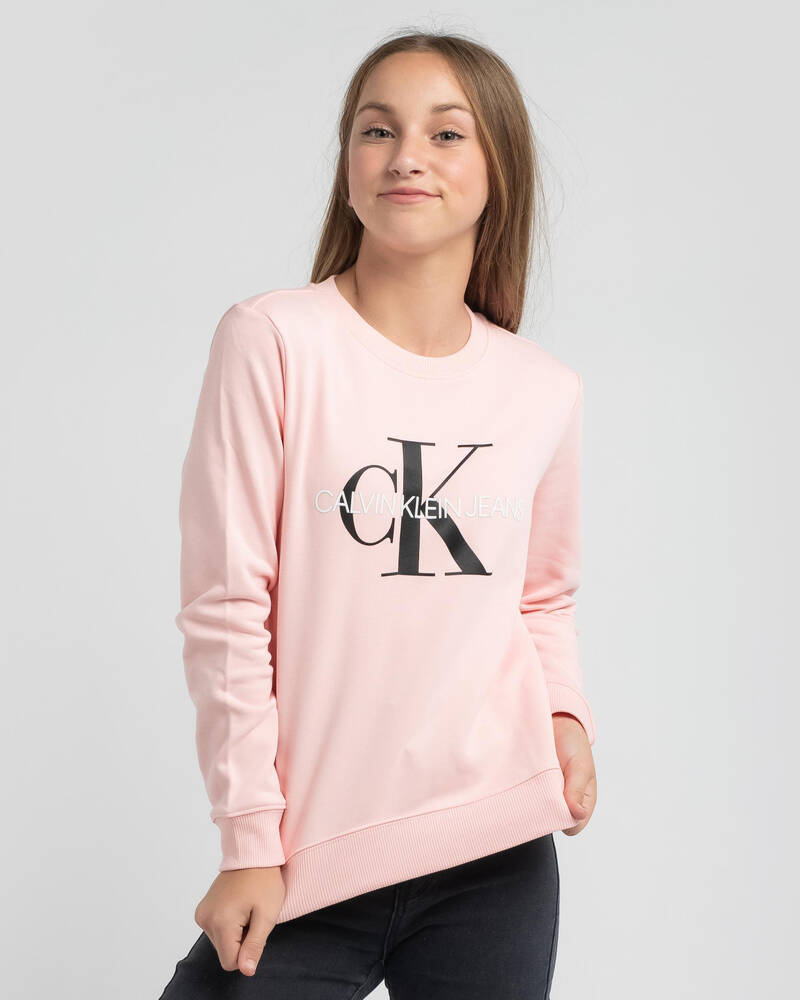 Calvin Klein Girls' Monogram Logo Sweatshirt for Womens
