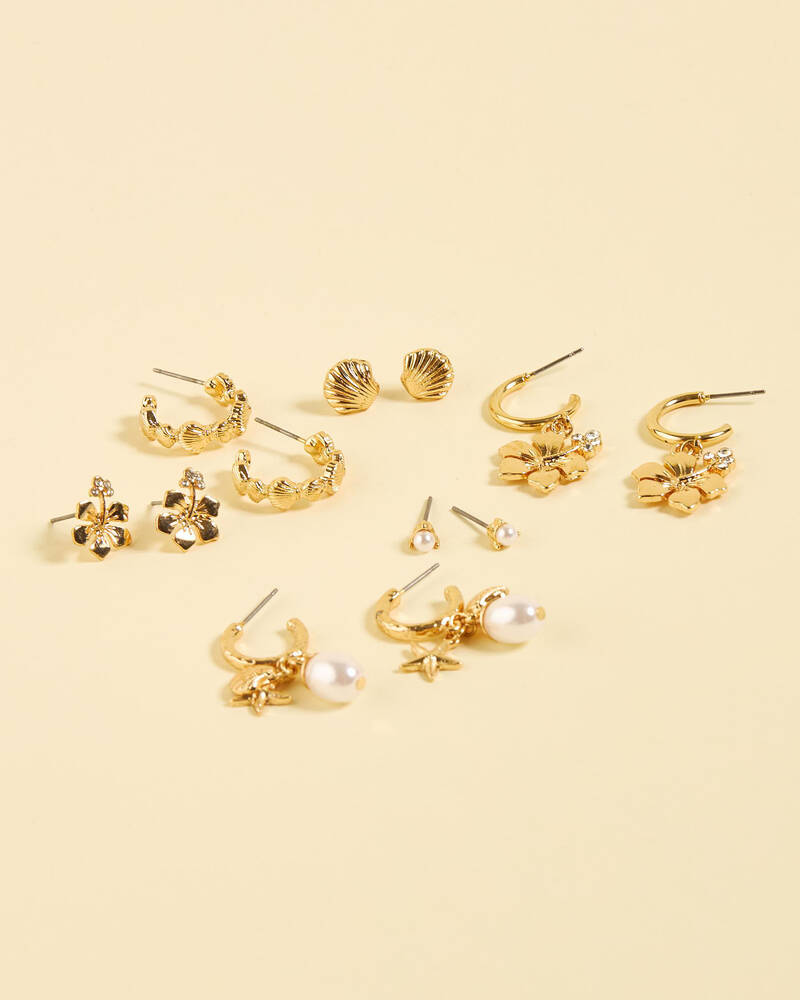 Karyn In LA Lilah Hibiscus Earring Pack for Womens