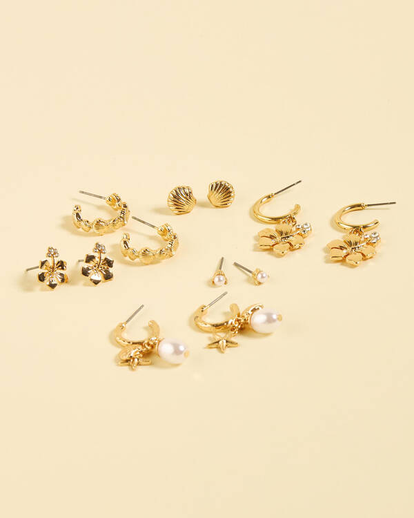 Karyn In LA Lilah Hibiscus Earring Pack for Womens