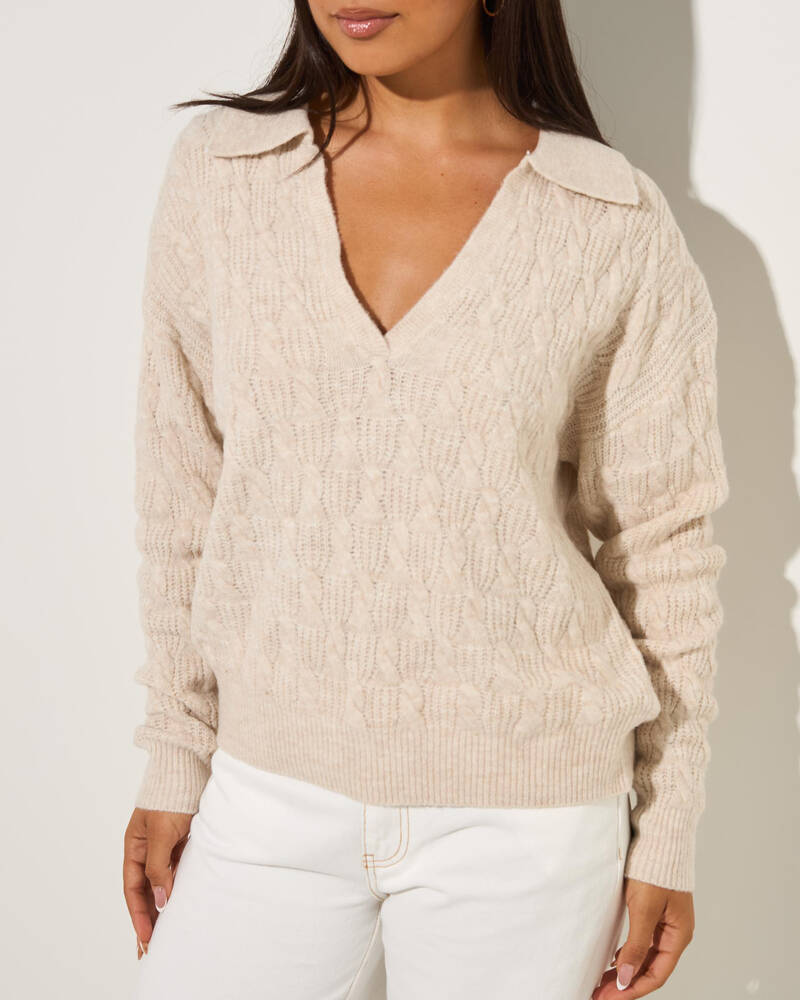 Rhythm Lexie V-Neck Collared Jumper for Womens