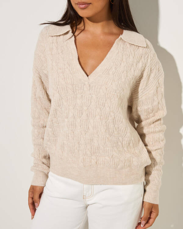 Rhythm Lexie V-Neck Collared Jumper for Womens