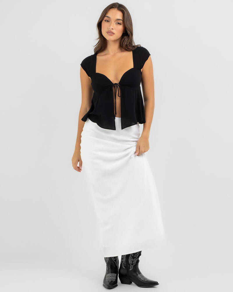 Mooloola Lilibet Tie Front Top for Womens