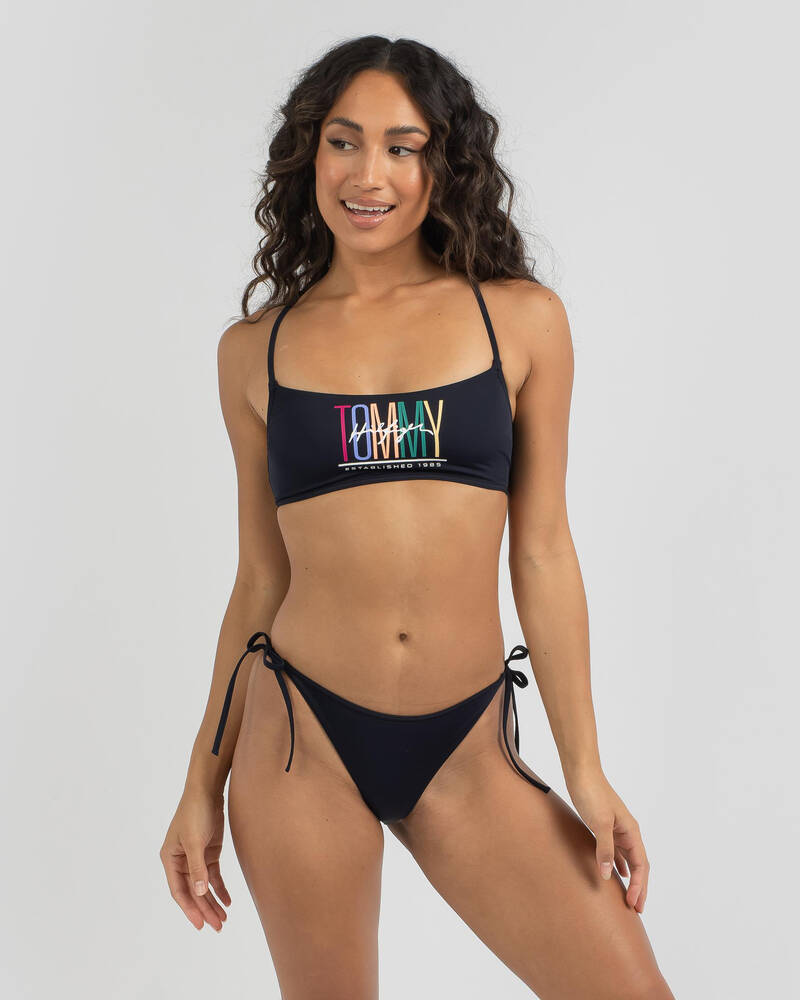 Tommy Hilfiger Tommy Miami Logo Tie Side Cheeky Bikini Bottom for Womens