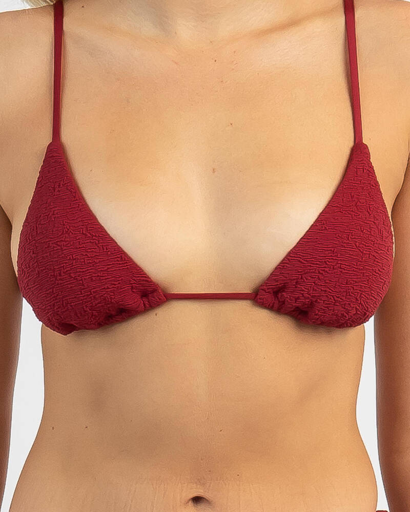 Rusty Sandalwood Triangle Bikini Top for Womens