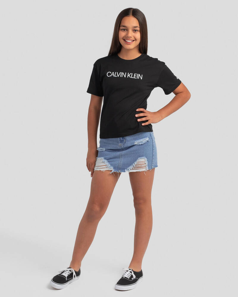 Calvin Klein Girls' Institutional Logo Boxy T-Shirt for Womens